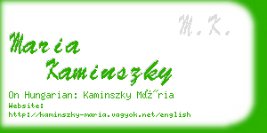 maria kaminszky business card